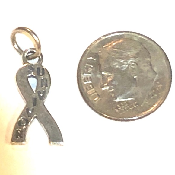 Survivor Ribbon 925 Silver Necklace - Picture 2 of 2